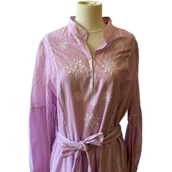 SOLD NICOBLU JACARANDA MAXI DRESS TIERED EMBROIDERED PRAIRIECORE COTTAGECORE L - Picture 3 of 12